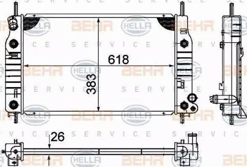 HELLA 8MK 376 724-541 - Радіатор, охолодження двигуна autozip.com.ua