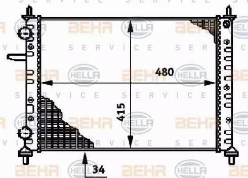 HELLA 8MK 376 720-341 - Радіатор, охолодження двигуна autozip.com.ua