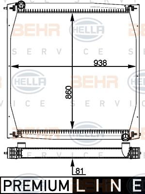 HELLA 8MK 376 721-625 - Радіатор, охолодження двигуна autozip.com.ua