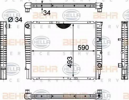 HELLA 8MK 376 721-001 - Радіатор, охолодження двигуна autozip.com.ua