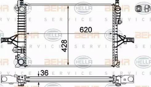 HELLA 8MK 376 774-221 - Радіатор, охолодження двигуна autozip.com.ua