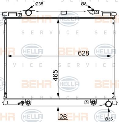 HELLA 8MK 376 775-734 - Радіатор, охолодження двигуна autozip.com.ua