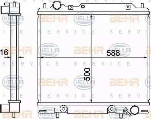 HELLA 8MK 376 770-311 - Радіатор, охолодження двигуна autozip.com.ua