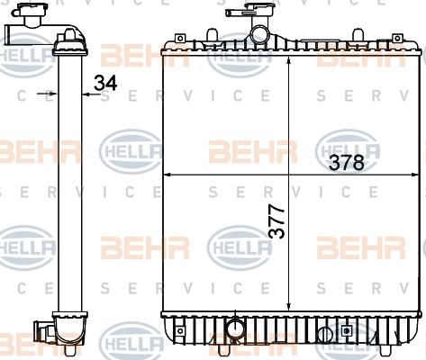 HELLA 8MK 376 771-165 - Радіатор, охолодження двигуна autozip.com.ua