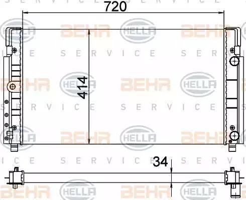 HELLA 8MK 376 773-774 - Радіатор, охолодження двигуна autozip.com.ua