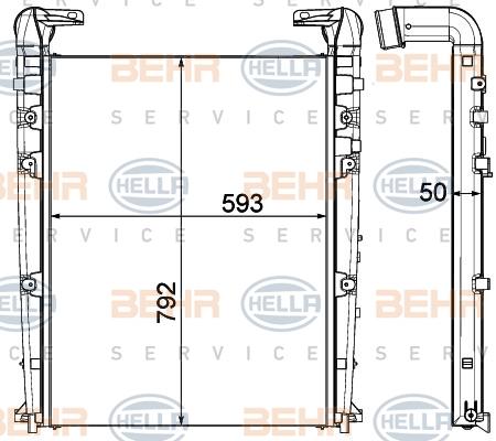 HELLA 8ML 376 908-051 - Интеркулер autozip.com.ua