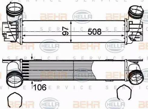 HELLA 8ML 376 988-094 - Интеркулер autozip.com.ua