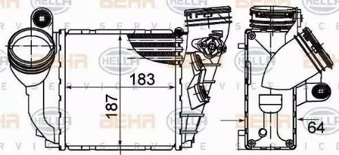 HELLA 8ML 376 988-034 - Интеркулер autozip.com.ua