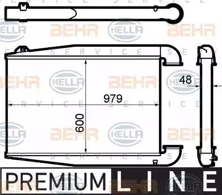 HELLA 8ML 376 792-011 - Интеркулер autozip.com.ua