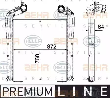 HELLA 8ML 376 731-611 - Интеркулер autozip.com.ua