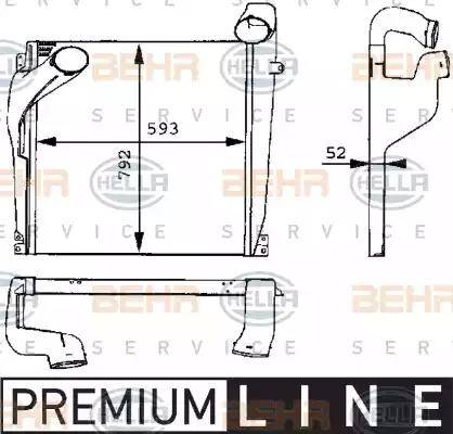 HELLA 8ML 376 724-011 - Интеркулер autozip.com.ua