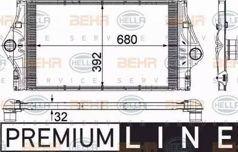 HELLA 8ML 376 723-221 - Интеркулер autozip.com.ua