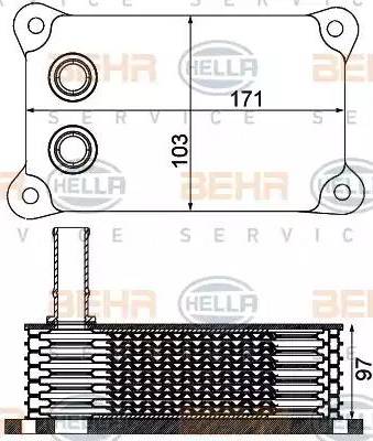 HELLA 8MO 376 797-161 - Масляний радіатор, рухове масло autozip.com.ua