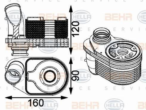 HELLA 8MO 376 797-201 - Масляний радіатор, рухове масло autozip.com.ua