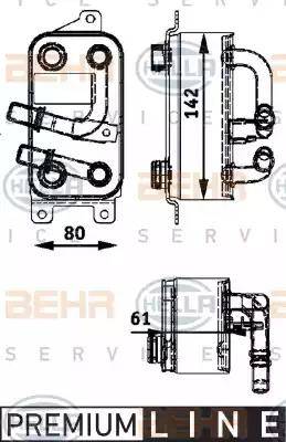 HELLA 8MO 376 726-191 - Масляний радіатор, автоматична коробка передач autozip.com.ua