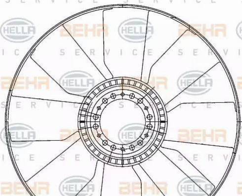 HELLA 8MV 376 906-611 - Крильчатка вентилятора, охолодження двигуна autozip.com.ua