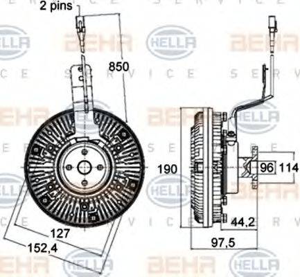 HELLA 8MV 376 758-491 - Зчеплення, вентилятор радіатора autozip.com.ua