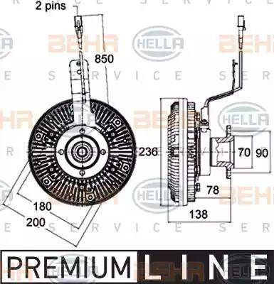 HELLA 8MV 376 758-511 - Зчеплення, вентилятор радіатора autozip.com.ua