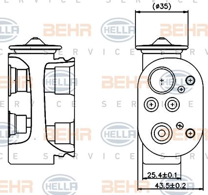 HELLA 8UW 351 004-224 - Розширювальний клапан, кондиціонер autozip.com.ua