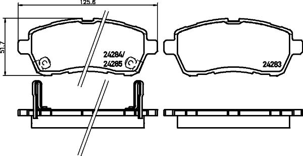 HELLA PAGID 8DB 355 045-451 - Гальмівні колодки, дискові гальма autozip.com.ua