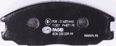 HELLA PAGID 8DB 355 009-991 - Гальмівні колодки, дискові гальма autozip.com.ua