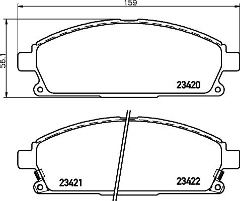 HELLA PAGID 8DB 355 009-661 - Гальмівні колодки, дискові гальма autozip.com.ua