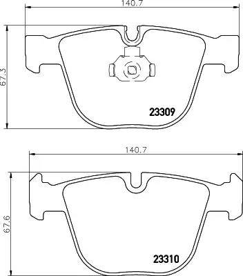 HELLA PAGID 8DB 355 009-851 - Гальмівні колодки, дискові гальма autozip.com.ua