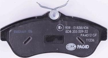 HELLA PAGID 8DB 355 009-321 - Гальмівні колодки, дискові гальма autozip.com.ua