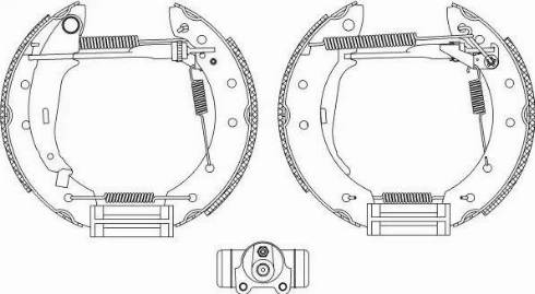 HELLA PAGID 8DB355004791 - Комплект гальм, барабанний механізм autozip.com.ua