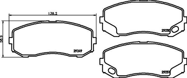 HELLA PAGID 8DB 355 005-581 - Гальмівні колодки, дискові гальма autozip.com.ua