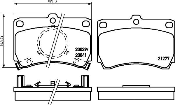 HELLA PAGID 8DB 355 029-221 - Гальмівні колодки, дискові гальма autozip.com.ua