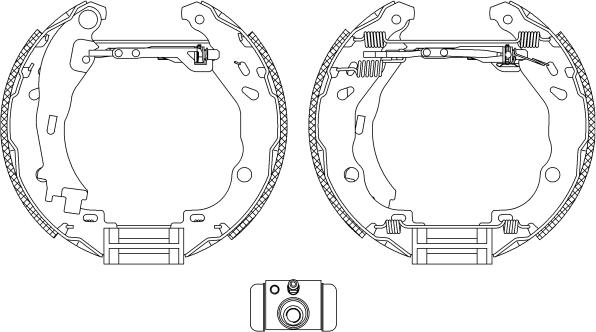 HELLA PAGID 8DB 355 005-111 - Комплект гальм, барабанний механізм autozip.com.ua