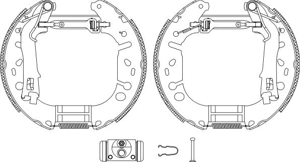 HELLA PAGID 8DB 355 005-131 - Комплект гальм, барабанний механізм autozip.com.ua