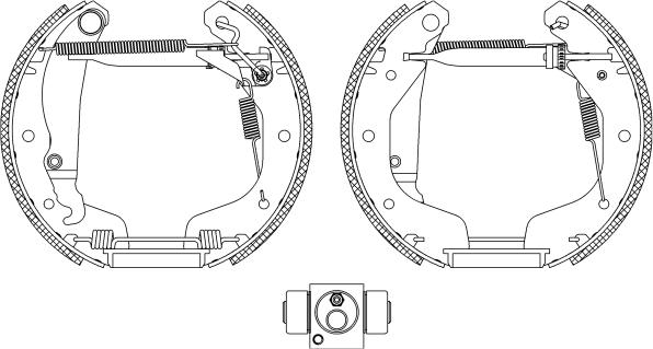 HELLA PAGID 8DB 355 005-221 - Комплект гальм, барабанний механізм autozip.com.ua