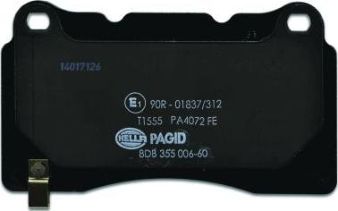 HELLA PAGID 8DB 355 006-601 - Гальмівні колодки, дискові гальма autozip.com.ua