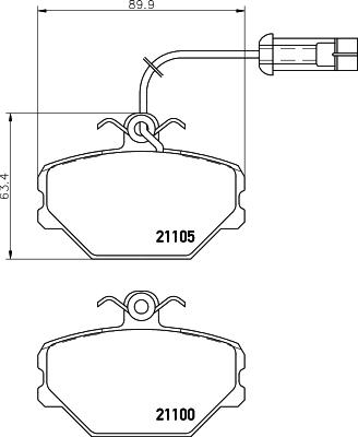 HELLA PAGID 8DB 355 006-191 - Гальмівні колодки, дискові гальма autozip.com.ua