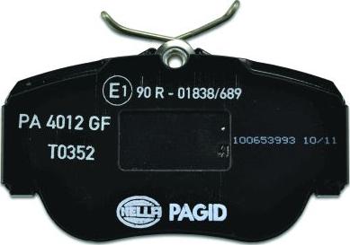 HELLA PAGID 8DB 355 006-181 - Гальмівні колодки, дискові гальма autozip.com.ua