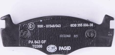 HELLA 8DB 355 006-381 - Гальмівні колодки, дискові гальма autozip.com.ua