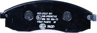 HELLA PAGID 8DB 355 006-731 - Гальмівні колодки, дискові гальма autozip.com.ua