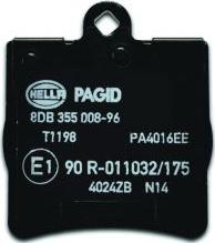 HELLA PAGID 8DB 355 008-961 - Гальмівні колодки, дискові гальма autozip.com.ua