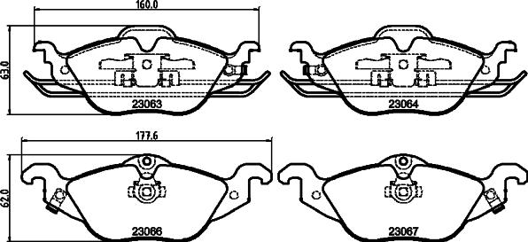 HELLA PAGID 8DB 355 032-461 - Гальмівні колодки, дискові гальма autozip.com.ua