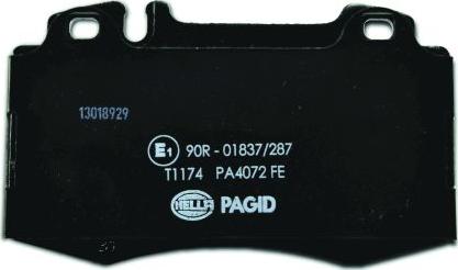 HELLA PAGID 8DB 355 008-691 - Гальмівні колодки, дискові гальма autozip.com.ua