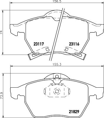 HELLA PAGID 8DB 355 008-041 - Гальмівні колодки, дискові гальма autozip.com.ua