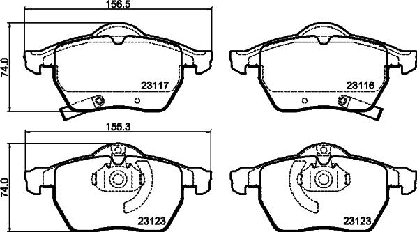 HELLA PAGID 8DB 355 008-141 - Гальмівні колодки, дискові гальма autozip.com.ua