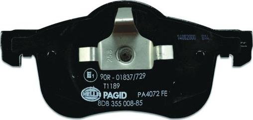 HELLA PAGID 8DB 355 008-851 - Гальмівні колодки, дискові гальма autozip.com.ua