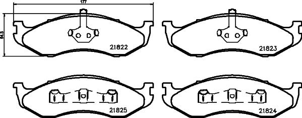 HELLA PAGID 8DB 355 008-231 - Гальмівні колодки, дискові гальма autozip.com.ua