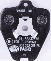 HELLA PAGID 8DB 355 008-781 - Гальмівні колодки, дискові гальма autozip.com.ua