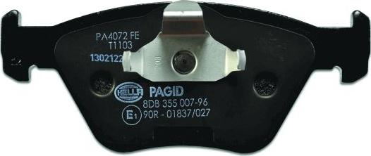 HELLA PAGID 8DB 355 007-961 - Гальмівні колодки, дискові гальма autozip.com.ua