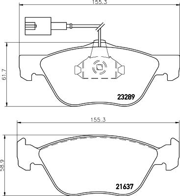 HELLA PAGID 8DB 355 007-931 - Гальмівні колодки, дискові гальма autozip.com.ua