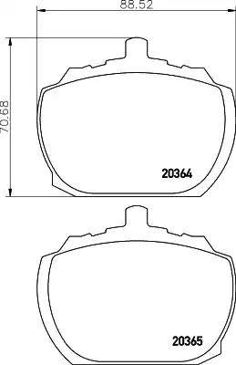 HELLA PAGID 8DB 355 007-091 - Гальмівні колодки, дискові гальма autozip.com.ua